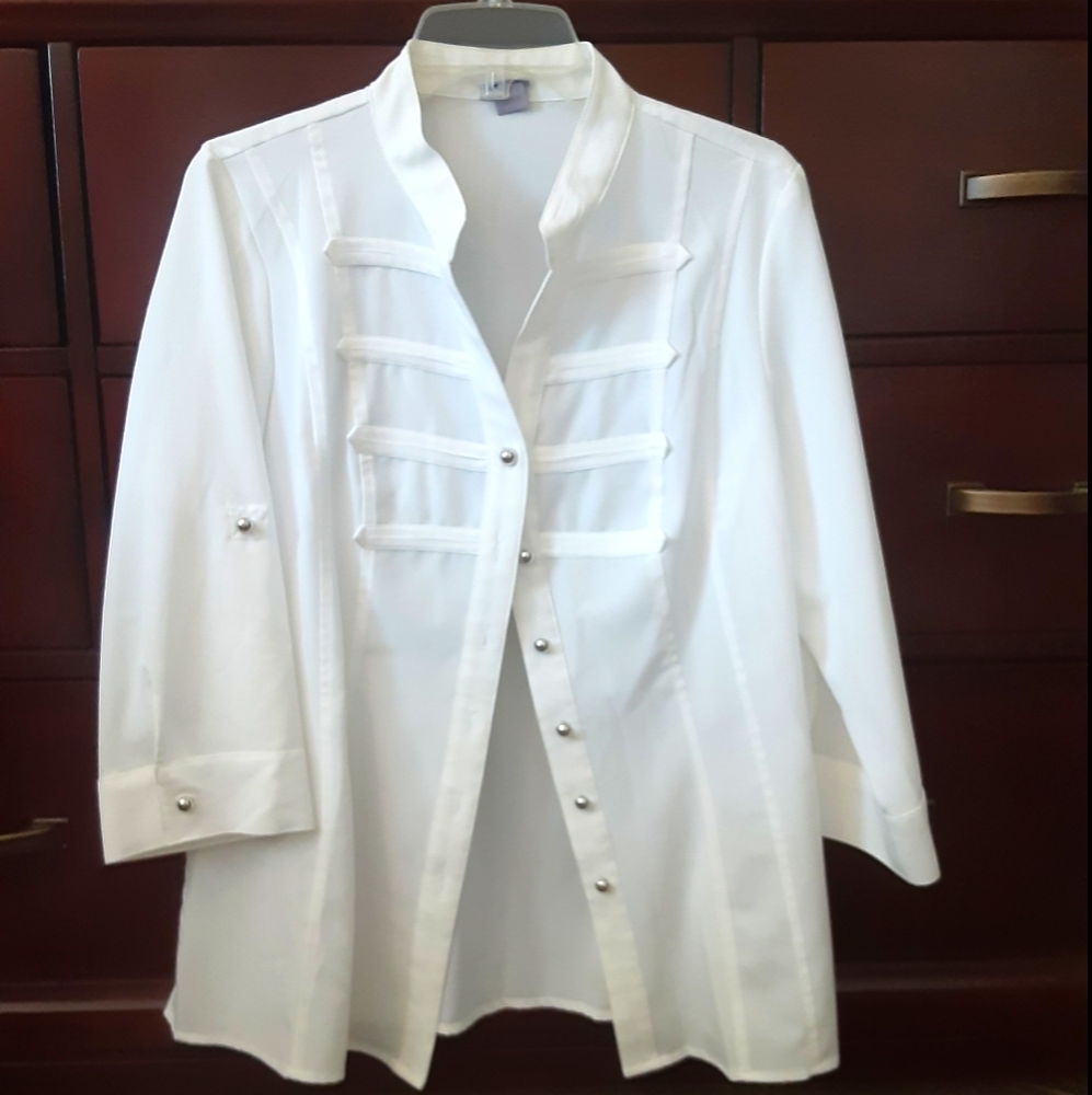 Laura Scott 3/4 sleeve womens L dress shirt
